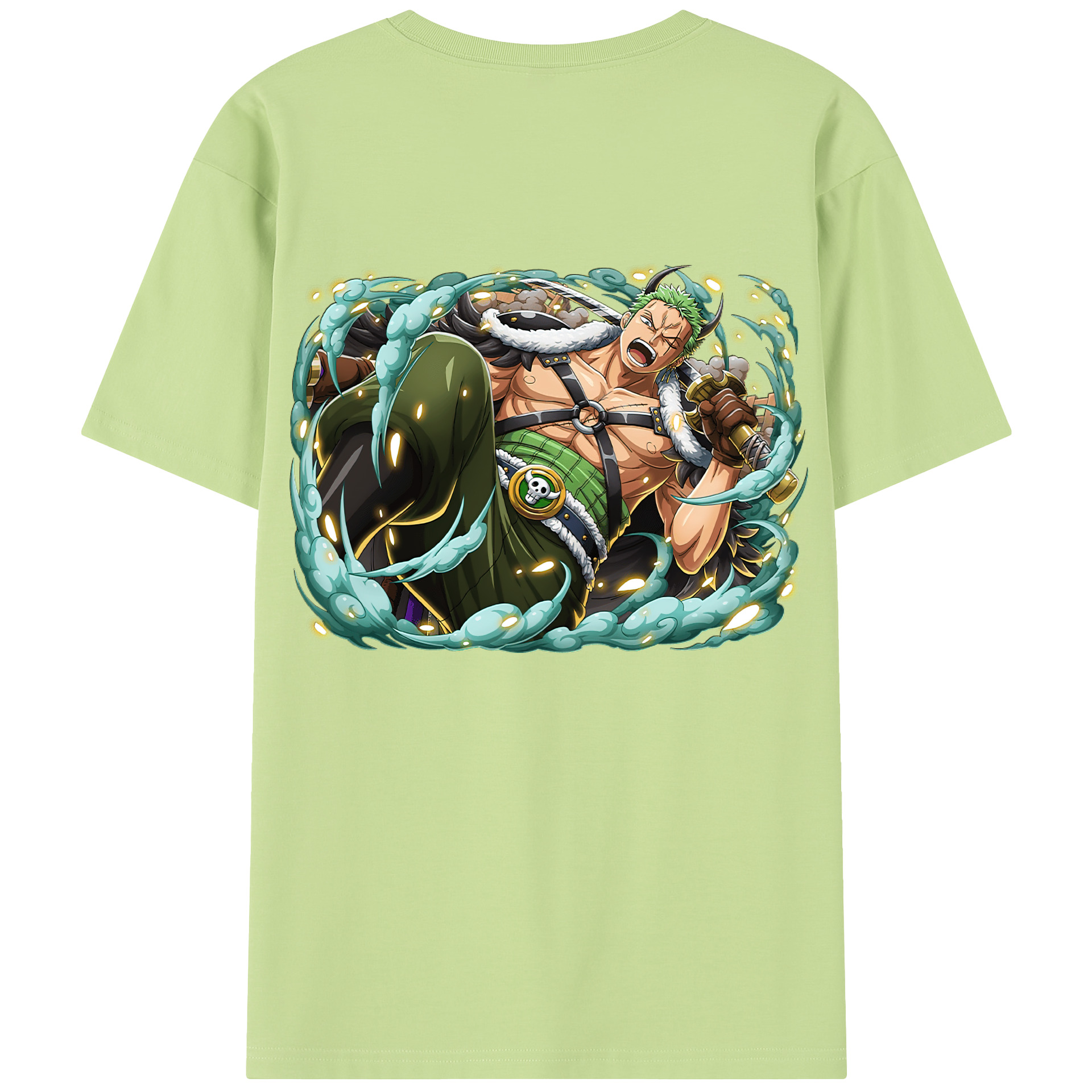 ワンピース ロロノア・ゾロ ONE PIECE Roronoa Zoro 綿100％半袖Tシャツ（背面プリント）